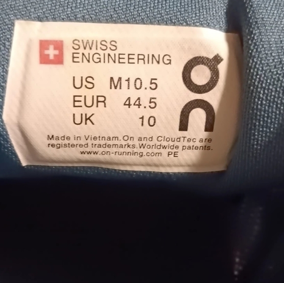 On Cloud Men's Running Shoes Teal Green 10½ - Picture 7 of 8